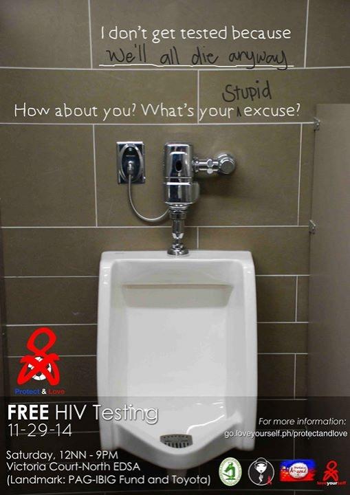 johndanvic's tweet photo. Di pa huli ang lahat! Gusto mo magpa-HIV test? Sugod na! 😊 #ProtectandLove #LoveYourself http://t.co/EWQ5njdBnJ