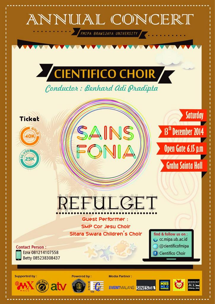 cientificofmipa's tweet photo. @TBC_action Cientifico Choir's Annual Concert, Sainsfonia-REFULGET. Dec 13th '14, at Graha Sainta UB. Buy5Get1Free*! http://t.co/CAemooE9vc