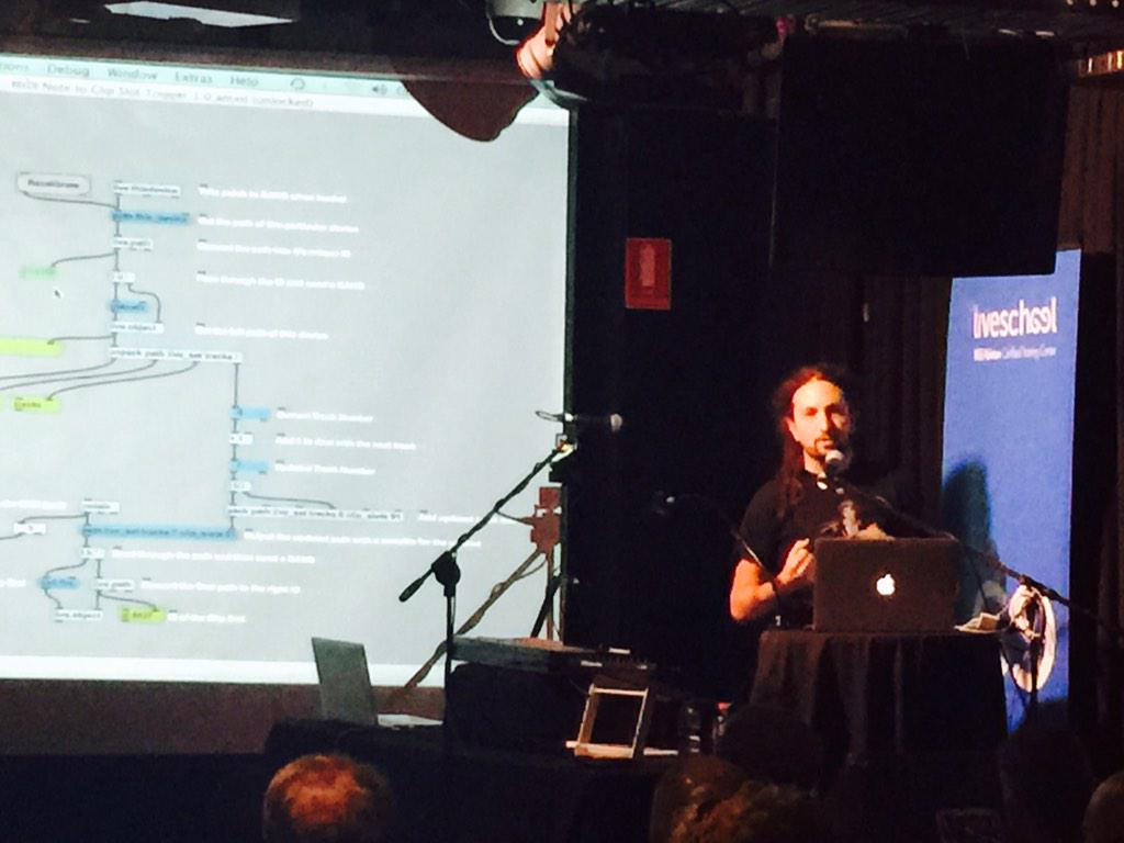 liveschool's tweet photo. "#MaxforLive is a way that you can build your own components. Time & patience is key." @tom_cosm #bang #INPUT2014 http://t.co/spESgWSDkD