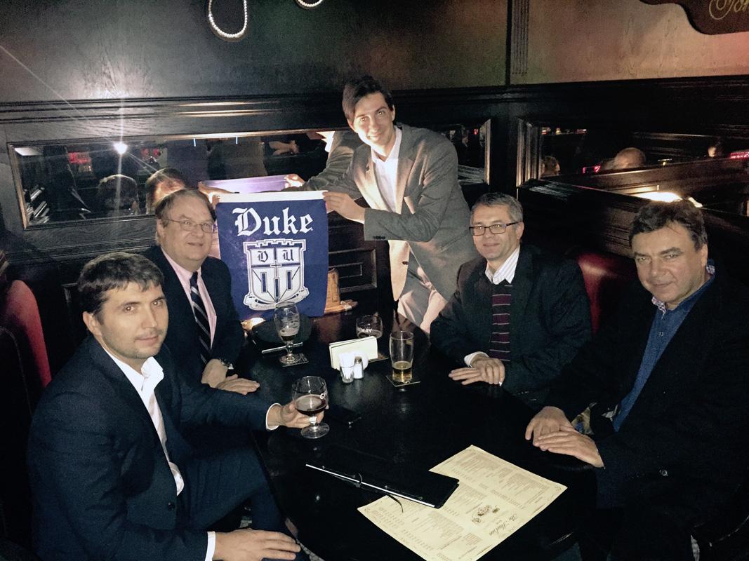 DukeFuqua's tweet photo. The @DukeGEN event in Moscow drew true entrepreneurs including these 5 alumni, each grads of a different Duke program http://t.co/6yqr96znWB