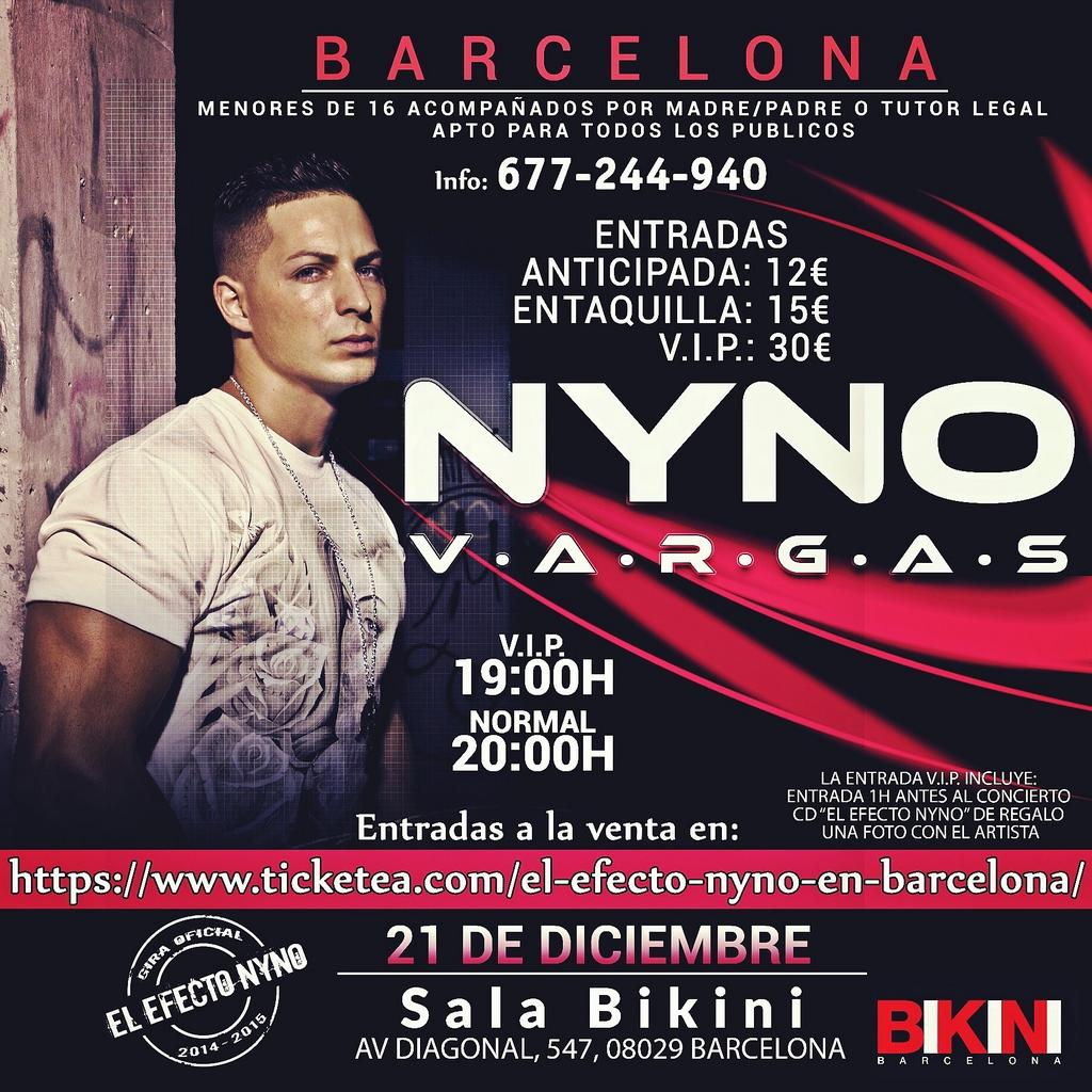 Nyno_SBR's tweet photo. CONCIERTO en #BARCELONA el 21/12 en Sala #BIKINI #ParaTodosLosPublicos Consigue tu entrada: https://t.co/JPoWO00SQN http://t.co/f0GBjRd9iN