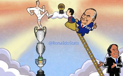 TeamCRonaldo's tweet photo. The Ballon d'Or race done by me. http://t.co/QXfCBq1XSN