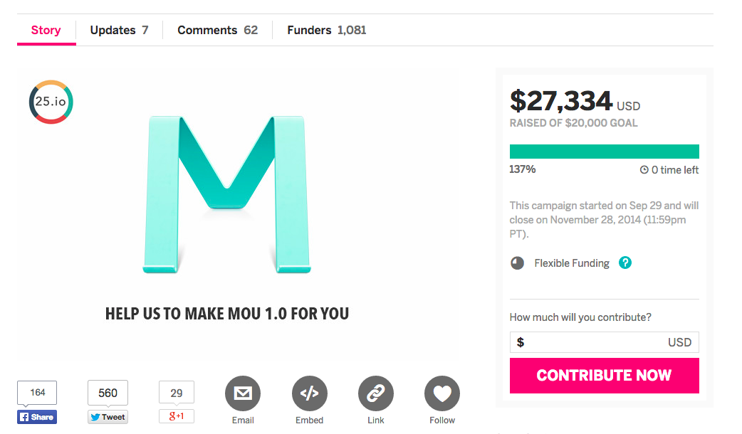 Our campaign ended successfully with $27,334 USD!

indiegogo.com/projects/mou-1…

Now we can work full time! Thank you!