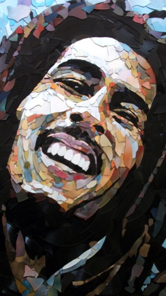 Here's a dude you might know... Mr Marley made from recycled vinyl records #6MusicMakeArt