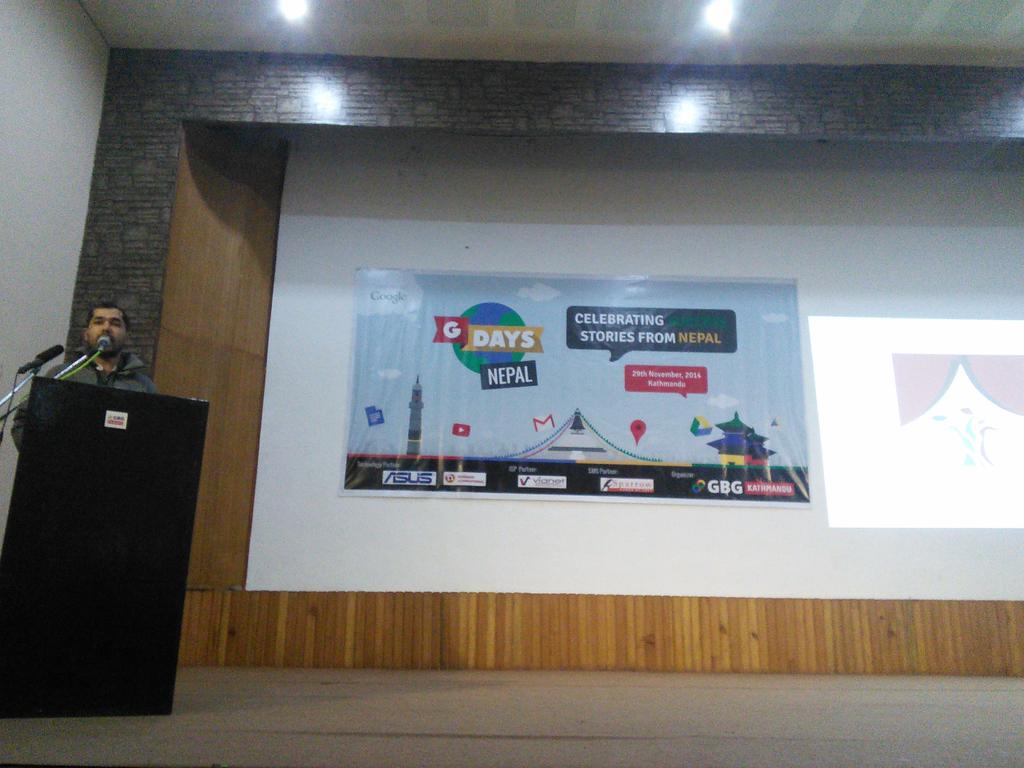 aakarpost's tweet photo. Theater Hub, android app is launched at #gdayktm. Now it'll be easier to book tickets. It's available in AppsJhola. http://t.co/sk7He24PZU