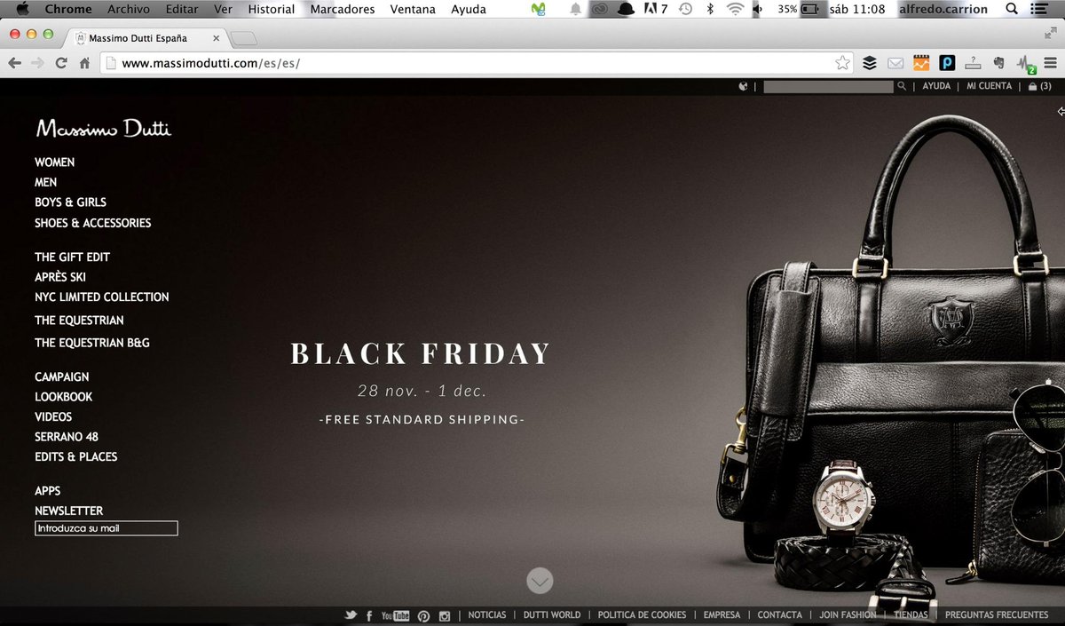 ochoytres's tweet photo. Entrar en @massimodutti y ver publicidad de black friday... pero sin descuento. 
¿Mala estrategia de @inditexgroup ? http://t.co/sUIzWYu59S