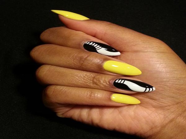 Yellow nails manicure stock image. Image of manicured - 157850823