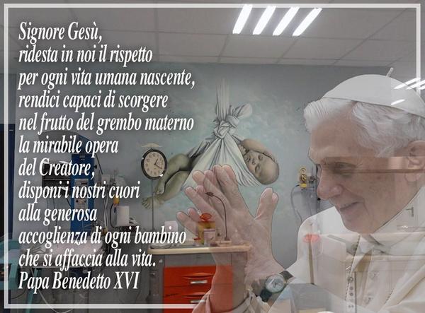 maurazamir's tweet photo. Signore Gesù ridesta in noi il rispetto per ogni vita umana nascente.....Benedetto XVI http://t.co/cozkRupwYL