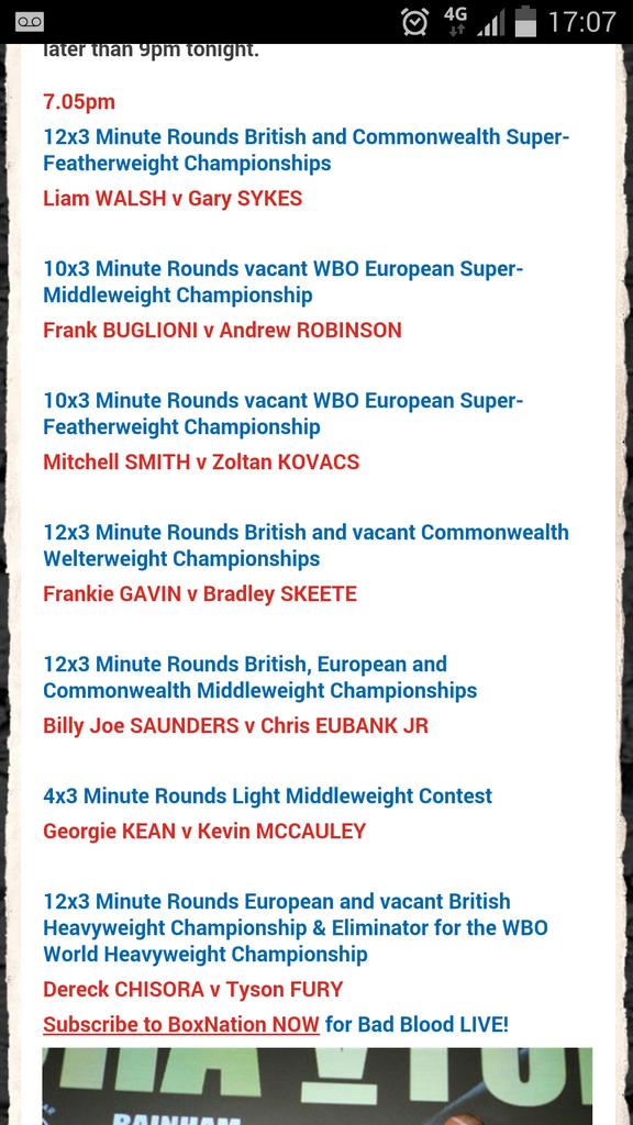 BOXINGPAGE's tweet image. The running order for 'BAD BLOOD'