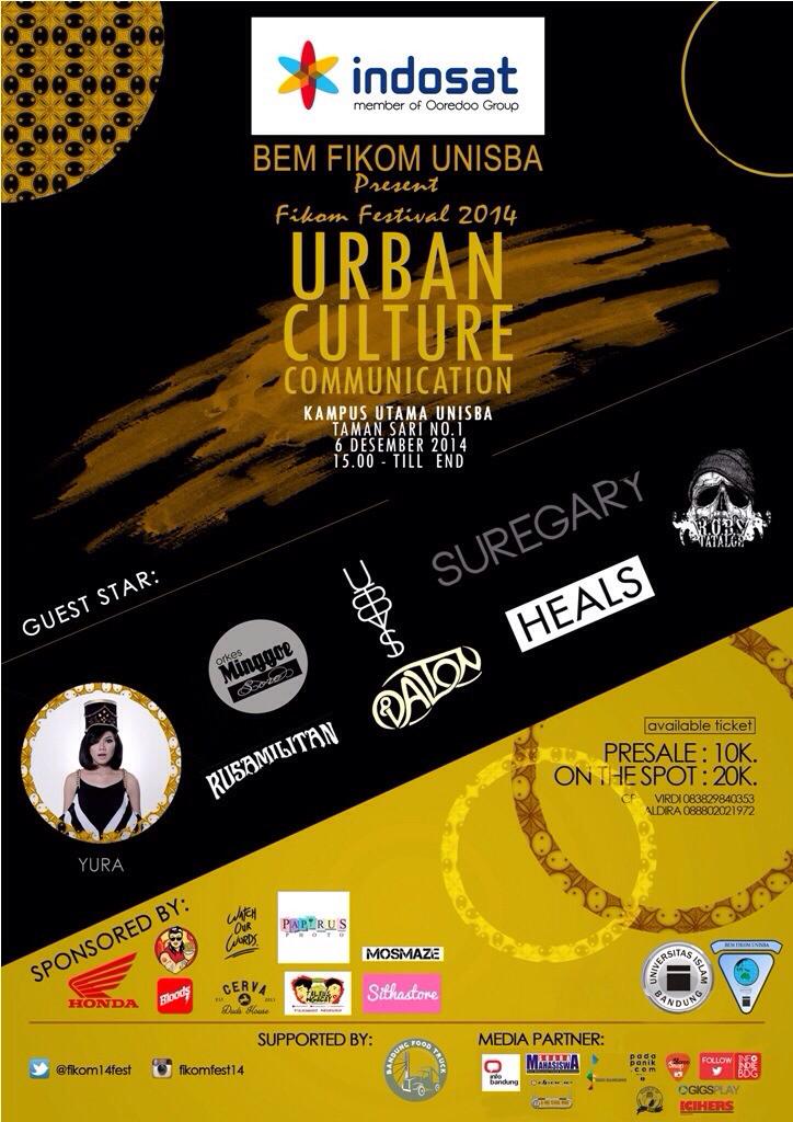 INFO INDIE BANDUNG (@infoindiebdg) on Twitter photo #FikomFest 6/12 at Unisba w/ <a href="/yurayunita/">Yura Yunita</a> <a href="/rusamilitan/">rusamilitan</a> <a href="/UTBBYS/">Under the big bright yellow sun</a> | 4PM | Presale 10k OTS: 20k | Info: <a href="/bemfikomunisba/">BEM FIKOM UNISBA</a> #FikomFest 6/12 at Unisba w/ <a href="/yurayunita/">Yura Yunita</a> <a href="/rusamilitan/">rusamilitan</a> <a href="/UTBBYS/">Under the big bright yellow sun</a> | 4PM | Presale 10k OTS: 20k | Info: <a href="/bemfikomunisba/">BEM FIKOM UNISBA</a>