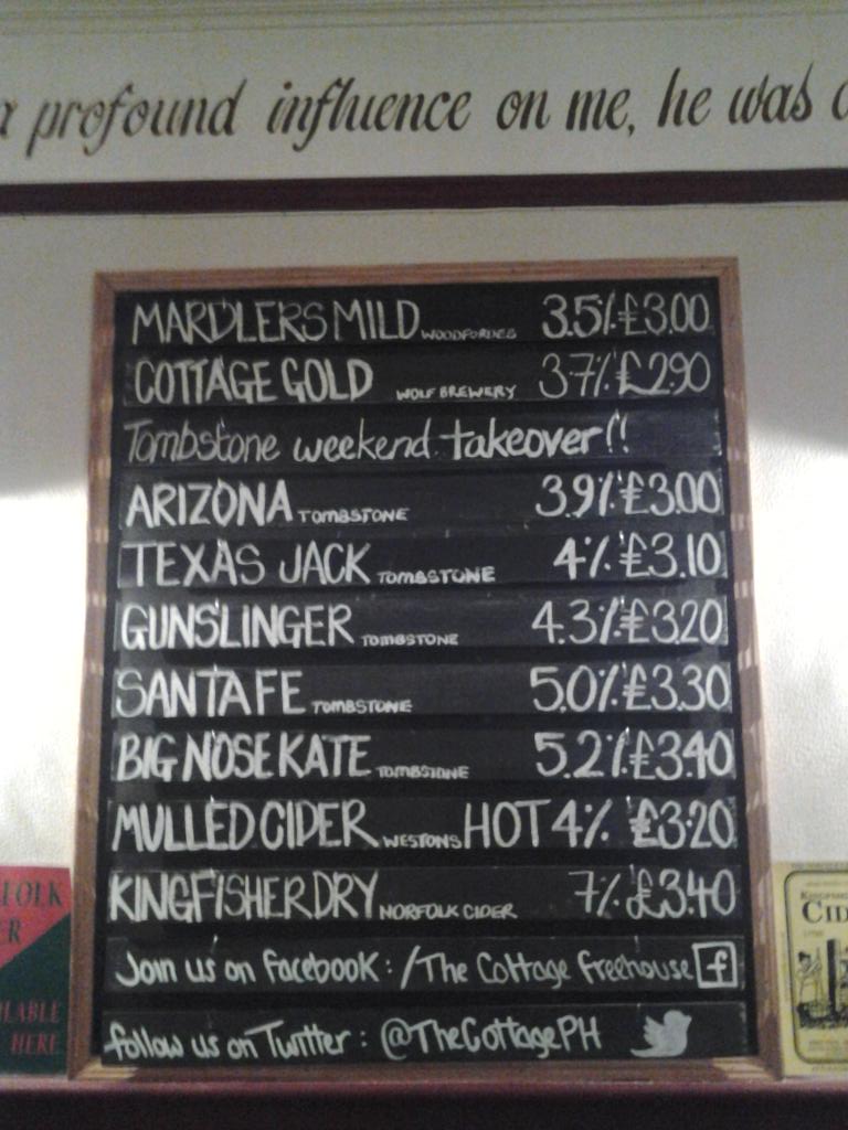 TheCottagePH's tweet photo. A super evening was had meeting the brewer last night - we are continuing today with a @TombstoneBrewer takeover!! http://t.co/LoeaQDgsug