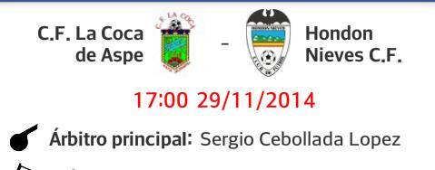 hondon_nievescf's tweet photo. No te pierdas el apasionante partido de esta tarde!! A las 5, La Coca de Aspe - HNCF. Vamos equipo! Vamos Hondón!💪🍀 http://t.co/EKVOAg4aAF