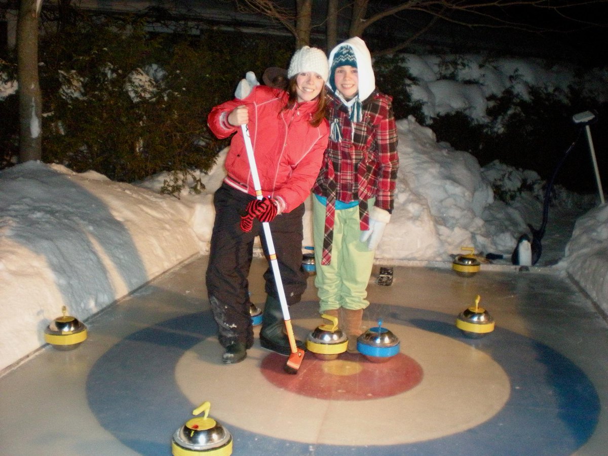 mardicar5's tweet photo. @janedicarlo4 in the early days in our backyard curling rink! From backyards to a national final, wahoo! #TCCC2014 http://t.co/pSiu4ddUDJ