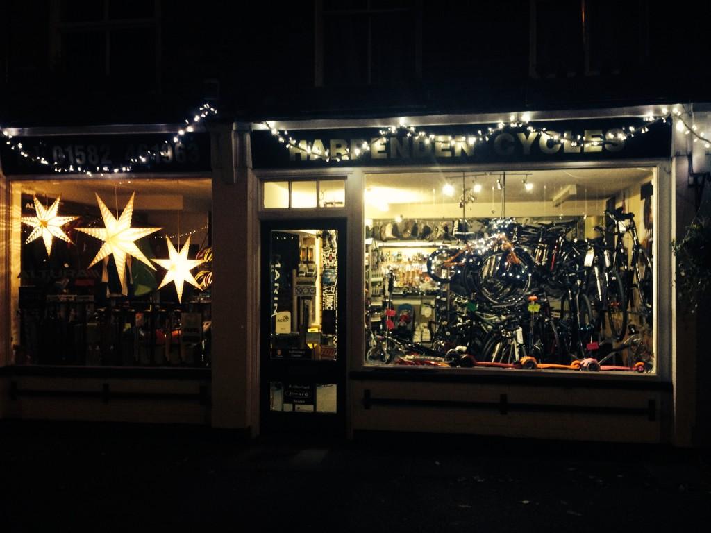 Harpendencycles's tweet photo. Our first Xmas at Harpenden Cycles. Pop in for some some stocking filler ideas...🎁🎄 http://t.co/GnKfAqE7AM