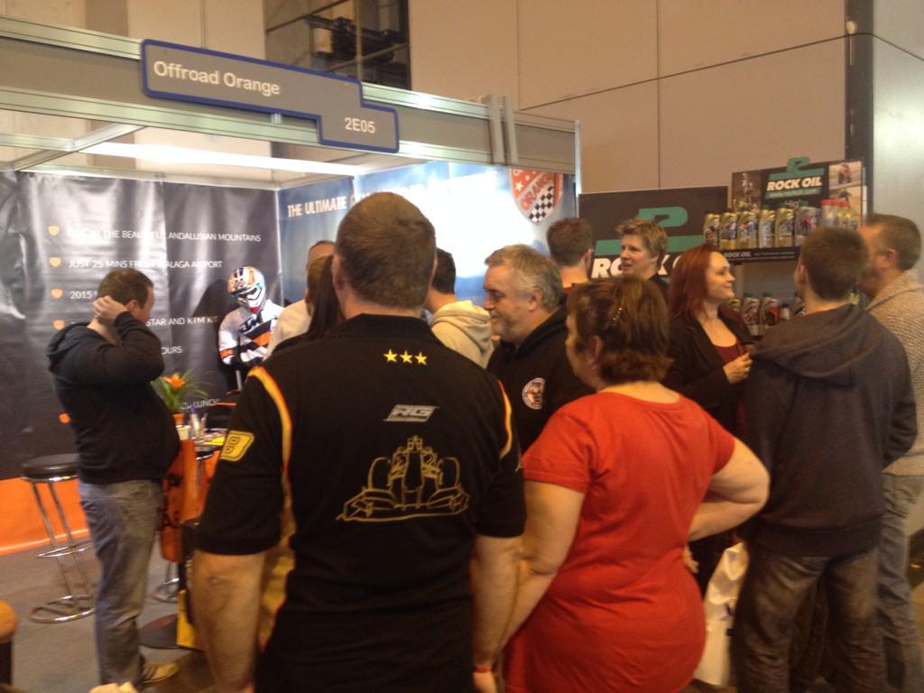 offroadorange's tweet photo. Another crazy busy day for @offroadorange at #MotorcycleLive...  We love it ... Come along and say hello! http://t.co/0QlG0EiPHw