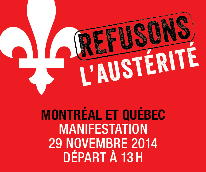 ReddingtonRaym's tweet photo. REFUSONS L'AUSTÉRITÉ ! #Montréal #Québec http://t.co/qv3sB36NcV
