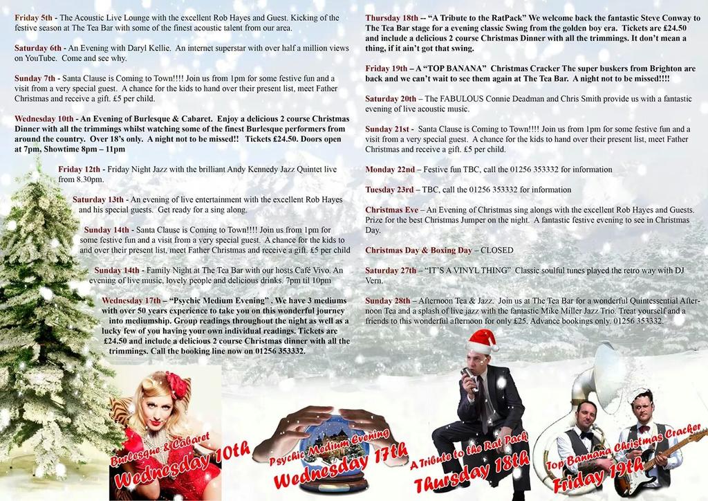 So much going on in December. Make a night of it with friends at The Tea Bar Basingstoke.