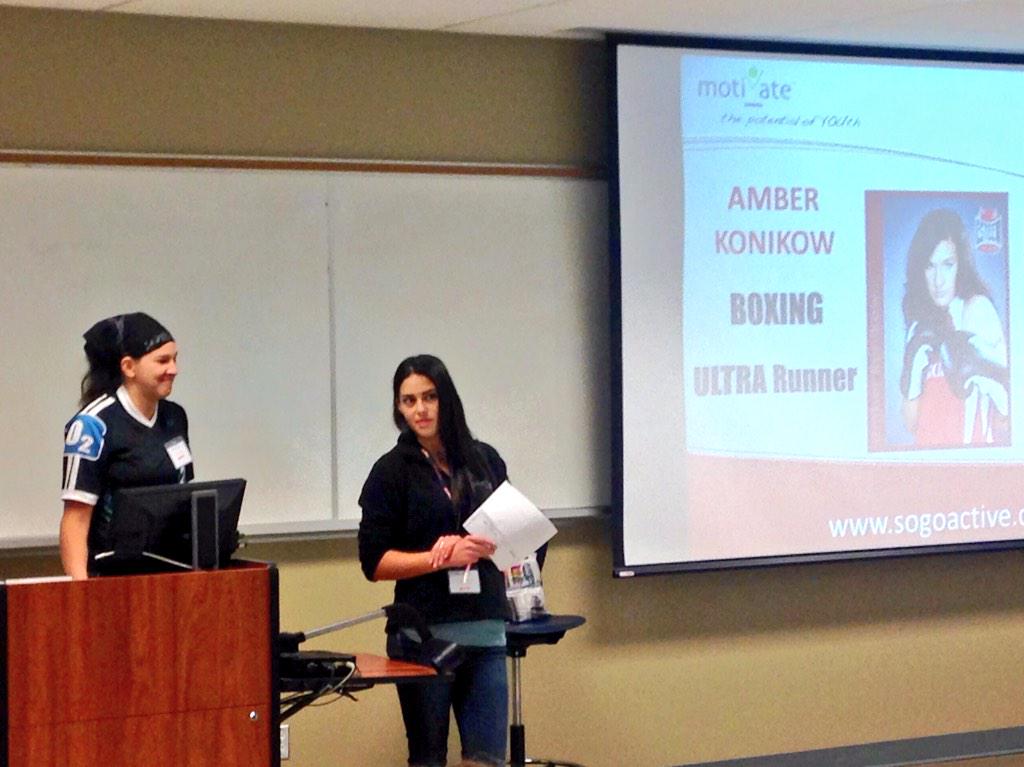 ACTIVATEprogram's tweet photo. Amber Konikow (@ultraleeboxer) being introduced to delegates at #ACTIVATENortheast! #SportsDayinCanada http://t.co/lk85kMA99m
