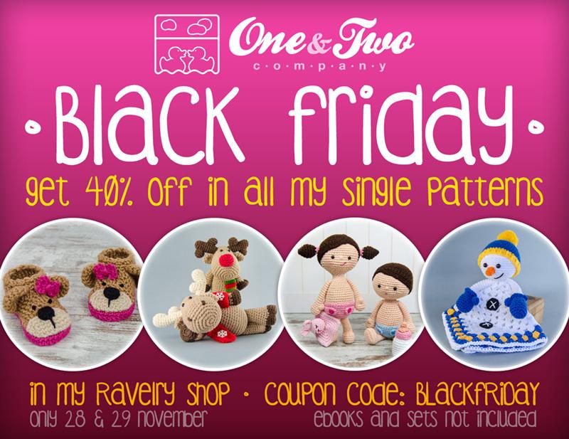 OneandTwoCo's tweet image. Black Friday. Get 40% OFF (Ravelry store). Coupon: BLACKFRIDAY. Sale available 28 &amp;amp; 29 Nov. bit.ly/1yuTd2Y