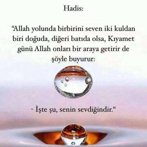 Birbirini Allah için sevenlere ne mutlu ❤