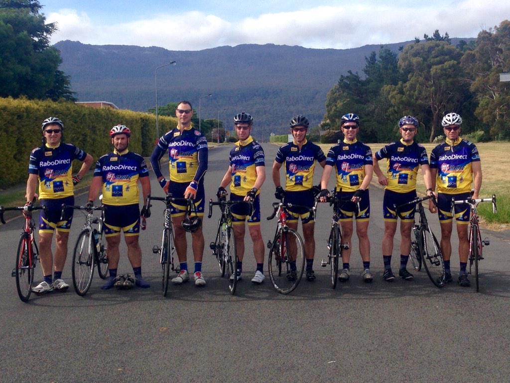 MattCockbain's tweet photo. @RaboDirectAU crew on the last day of the Police Charity ride, easier day, a paltry 80km #Goodcause @RaboRugby http://t.co/2JI4L4fnar