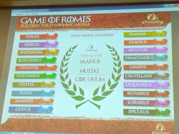 AlenaJandlova's tweet photo. Ave eTwinning, etwinners te salutant! Thanks, eTw gladiators, for sharing #eTconf14 #etwinmod #etwion http://t.co/IK3QtzAIFu