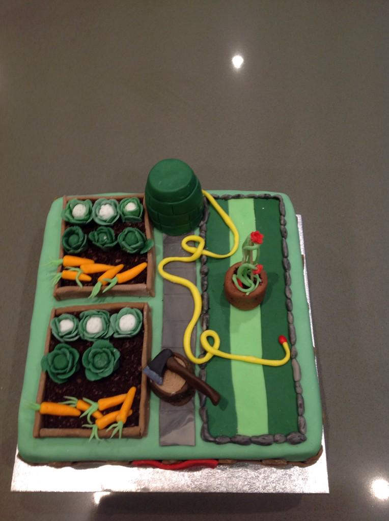 snewtonk's tweet photo. Allotment cake #cake #Bake #bakeface #gardening #cakedecorating http://t.co/j4HCNa2hxp