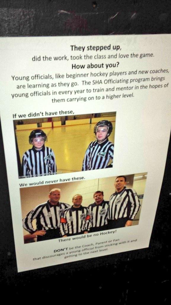 Team_Stripes's tweet photo. "@SHARefDivision: Support the .@SHARefDivision by putting this poster up in your arena. #sharedrespect #development http://t.co/t9SCs76XB6"