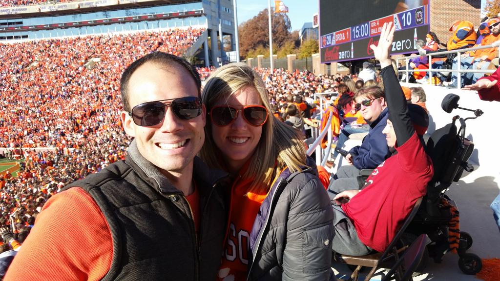 Clemson wins, Gamecock fan in background still clinging to the past. #ClemsonFootball #endthestreak
