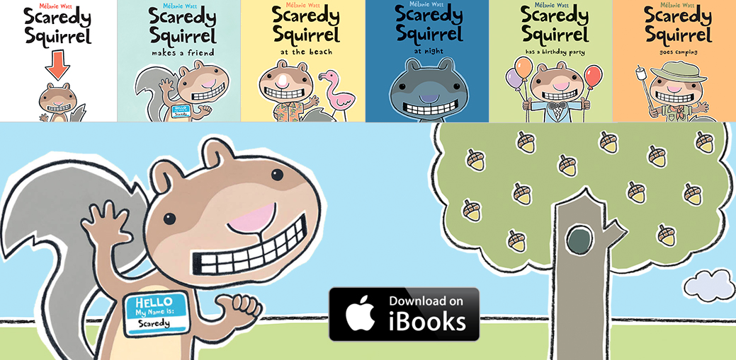 Read along with the entire Scaredy Squirrel ebook collection on <a href="/iBooks/">iBooks</a>! iTunes.com/ScaredySquirrel