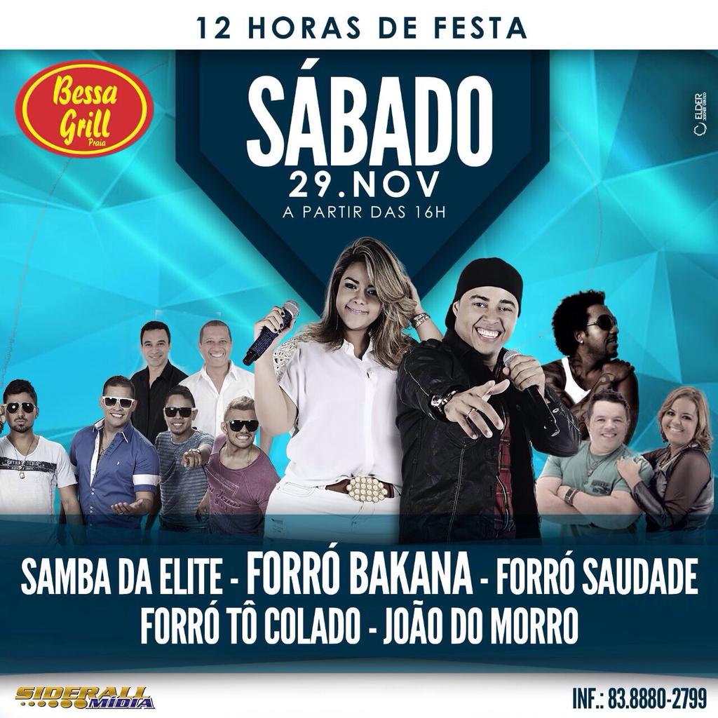 bessagrill's tweet photo. @sambadaelite (17h00) - #joaodomorro (19h00) - Forró @tocolado (22h00) - @forro_bakana (00h00) - @forrosaudade (02h00 http://t.co/szzj3Scmay