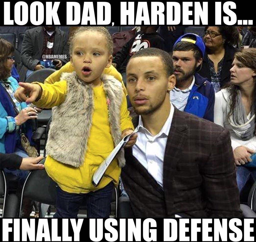 Nba Memes On Twitter Steph Curry And His Son Watch James Harden Play Defense Http T Co Xoyo2vs3ww