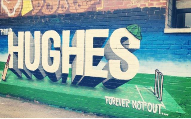 Happy Birthday Phillip Hughes dont have a cricket bat so using some WA street art 4  