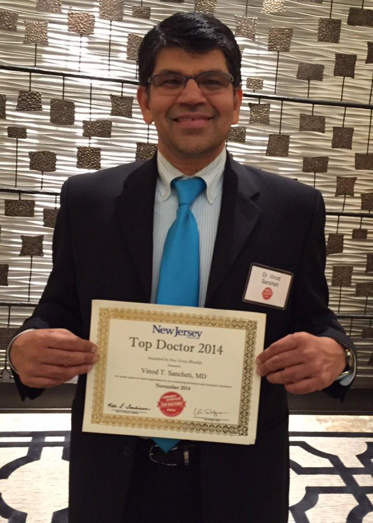 DR Vinod sancheti md on Twitter "Happy to share I was selected as top doc by nj monthly
