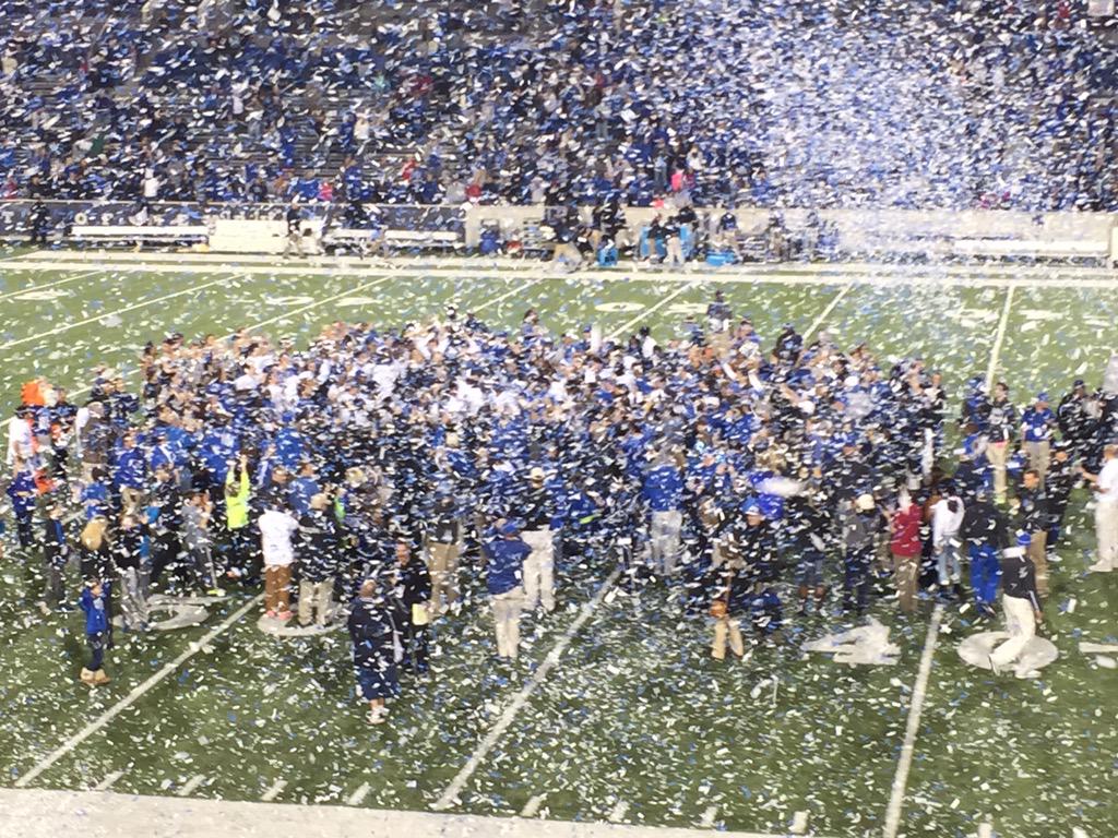petesmith74's tweet photo. I doubted I would ever see this. Congrats to @TigersAthletics!  Conference Champs!  Great day at the Liberty Bowl. http://t.co/mSsooecQdi