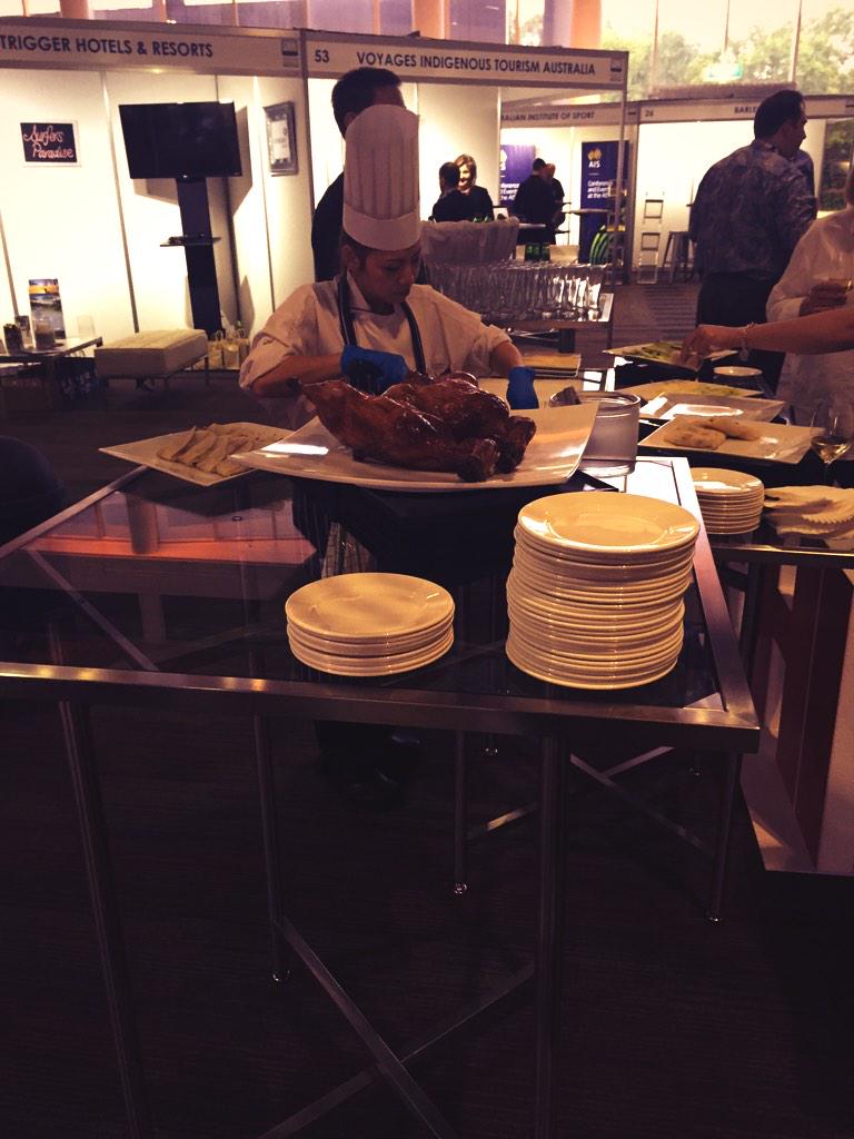 CanberraNCC's tweet image. Welcome reception has started for #PCO14 at @CanberraNCC. Just some of the delicious food being served! #IHGFoodie