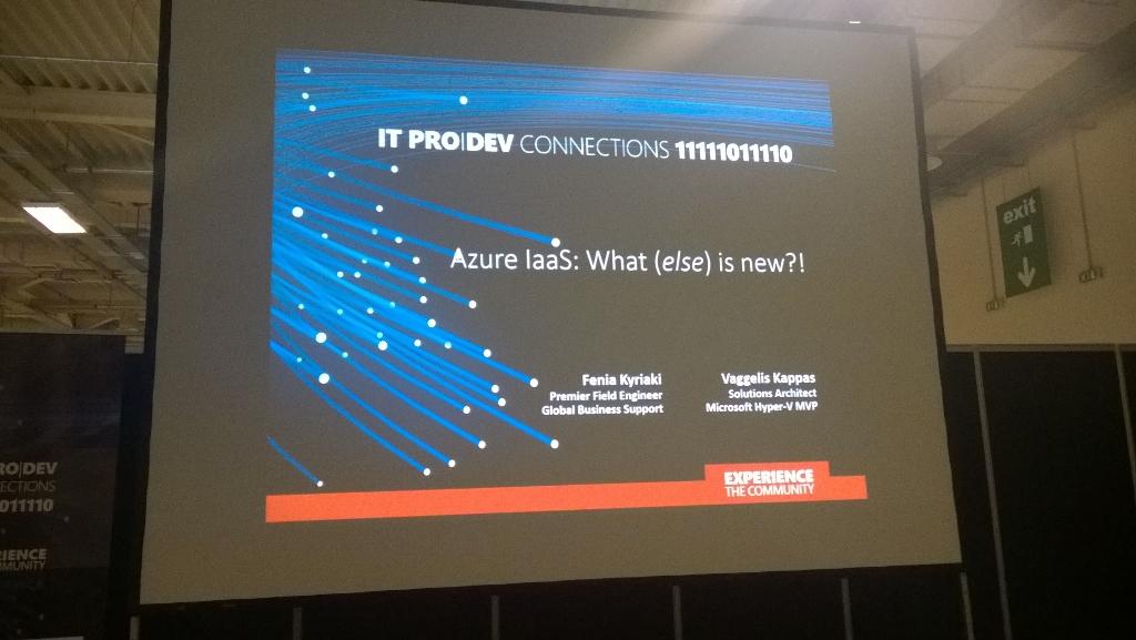 Vaggeliskappas's tweet photo. Getting ready to deliver a session #Azure Iaas: What (else) is new, with @fenia at #itprodev http://t.co/i9AKecXh0O