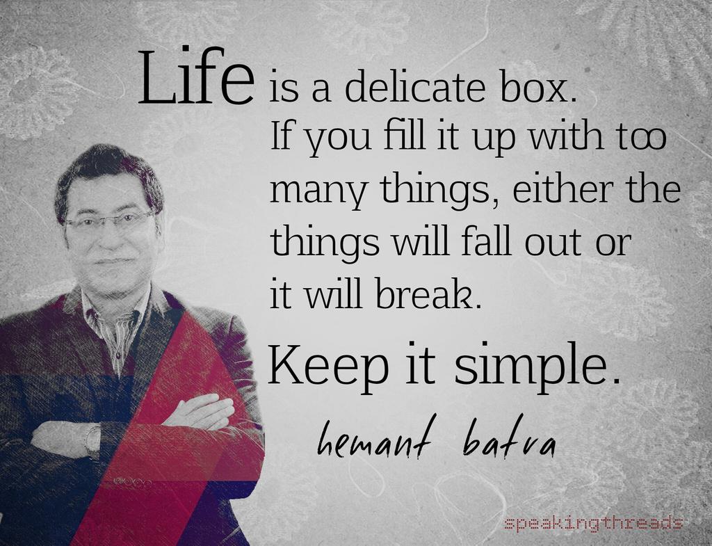WisdomMonk's tweet photo. Keep it simple. #speakingthreads @hemant_batra http://t.co/sQRCEMQN1Z