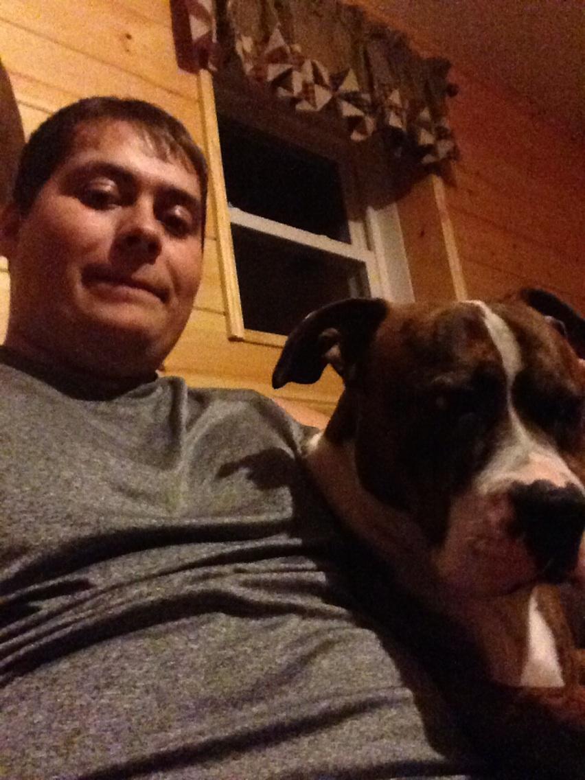 DealCorey's tweet image. A man and his dog.