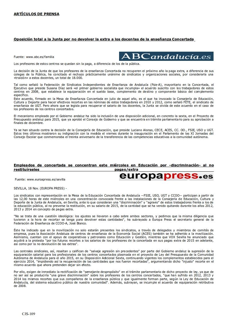 Circular informativa y noticias relacionadas con la situación a la que se enfrenta la enseñanza concertada