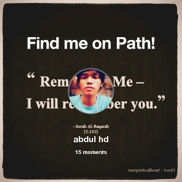 2556771d's tweet photo. Find me on #Path now! Go to: http://t.co/DFnatvM2DW! #thepersonalnetwork http://t.co/2SUCFU4WmS