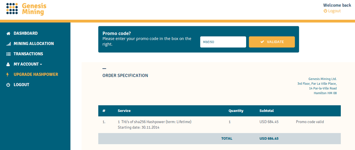 CloudBTCMining's tweet image. 10% Off every contract at genesis-mining.com Promo code MbEI5O will get the price even lower to &amp;lt; $685 / Th/s!