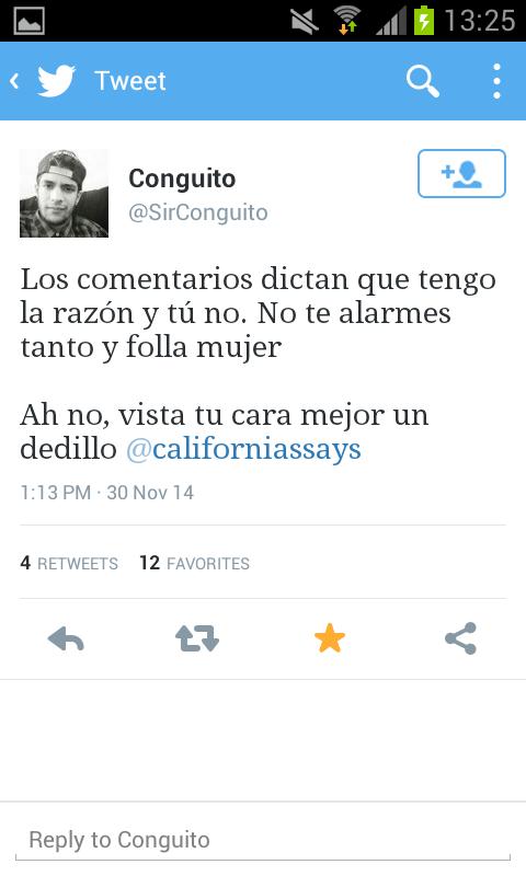 ivversss's tweet photo. Cuando un machista se ofende y no tiene argumentos http://t.co/saPYS2MP3j
