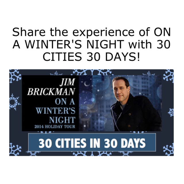 JimBrickman's tweet photo. Be sure to visit my #30Citiesin30Days blog for behind-the-scenes posts, photos, & videos from my #OAWN holiay tour http://t.co/NIKE2OPl6e