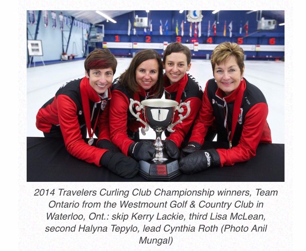 Lostitshandle's tweet photo. Congrats to team Ontario fr @KWGranite on winning the ladies @TravelersCurls @kerrylackie 
#TCCC2014 http://t.co/yOOz62Xyap