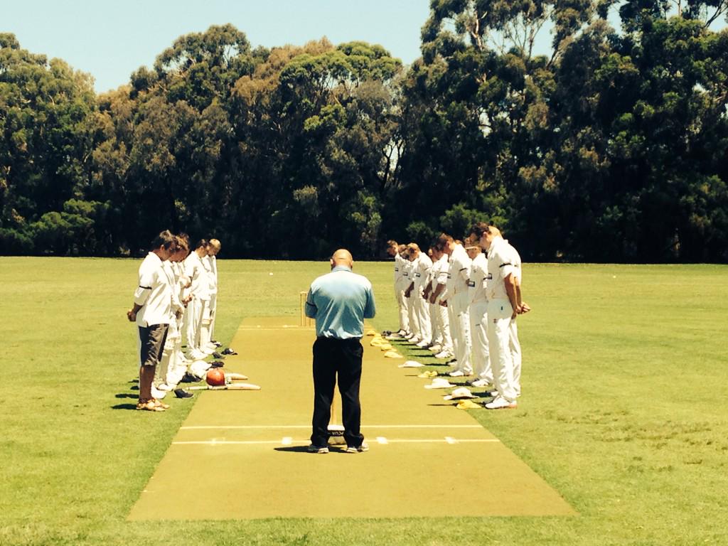 teneille_groves's tweet photo. LCC v Karrinyup paying tribute to a legend. #63NotOut #RIPHughesy @LeedervilleCC @grovesie23 #putoutyourbats http://t.co/Cz8mxSGM9V