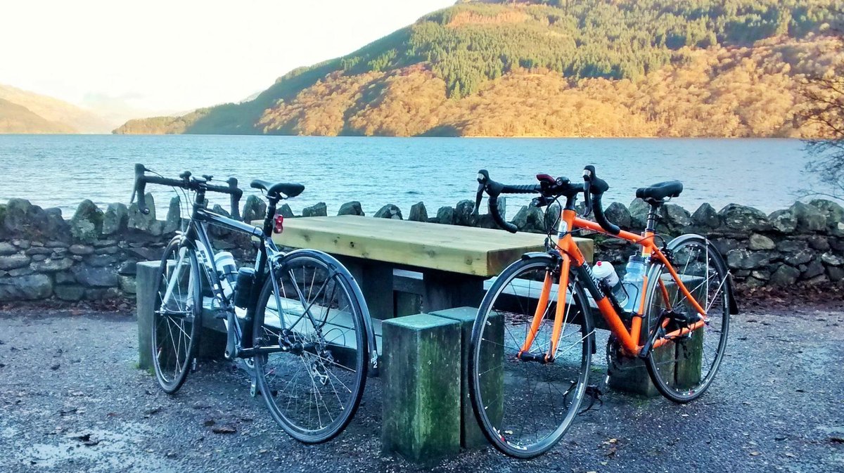 bddonald's tweet photo. @admaths @lovelochlomond The bikes enjoying a great day out and a picnic at Firkin Point. http://t.co/1DjJNQ6RZK