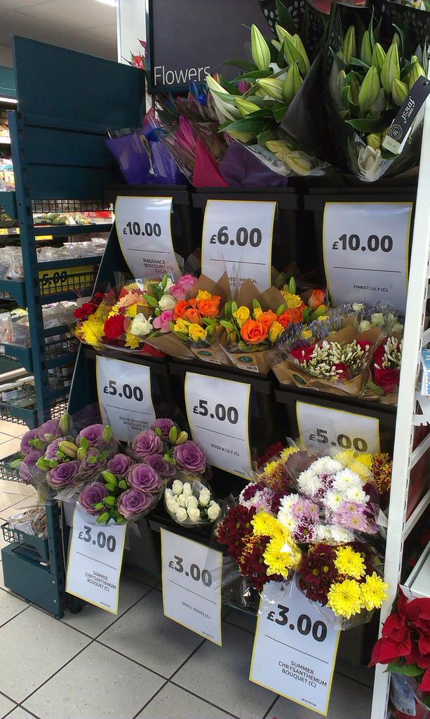 Clear price for flowers.