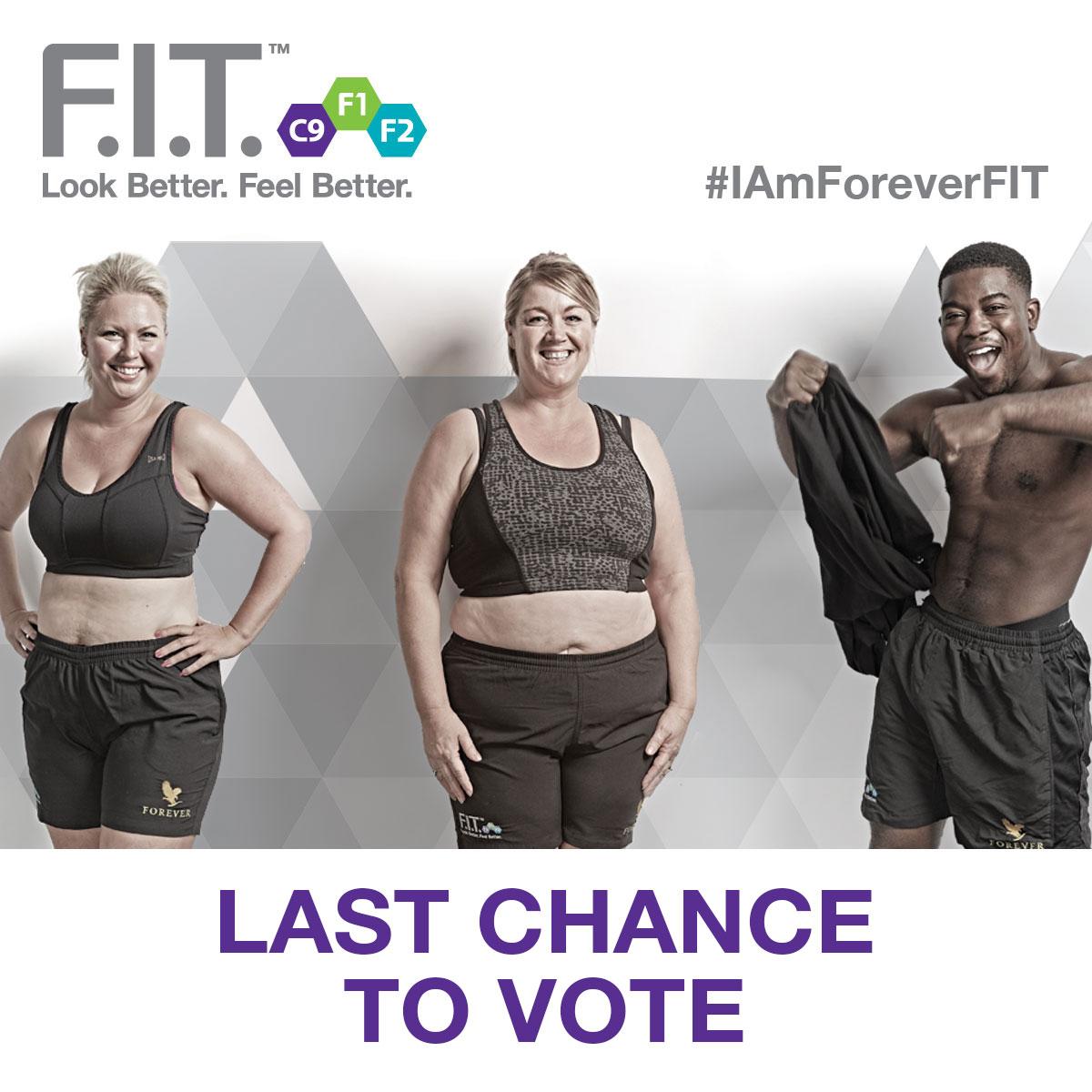 OfficialForever's tweet image. The F.I.T. Challenge: last day to vote, vote for your favourite finalist here apps.facebook.com/forever-fit/ #IAmForeverFIT
