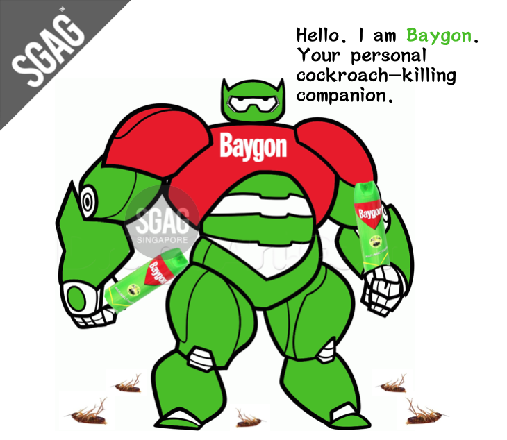SGAG_SG's tweet photo. Hello. I am Baymax's brother, Baygon. #BigHero6 http://t.co/eyqGduzyPz